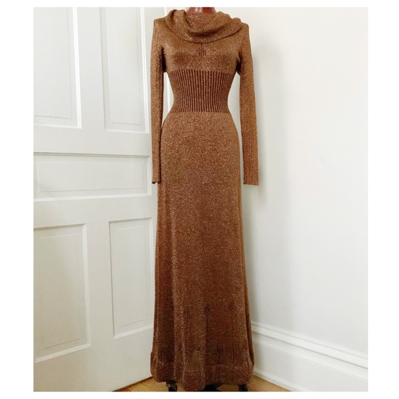 Wenjilli Dresses & Skirts - Vintage Wenjilli 70’s Coper Metallic  Knit